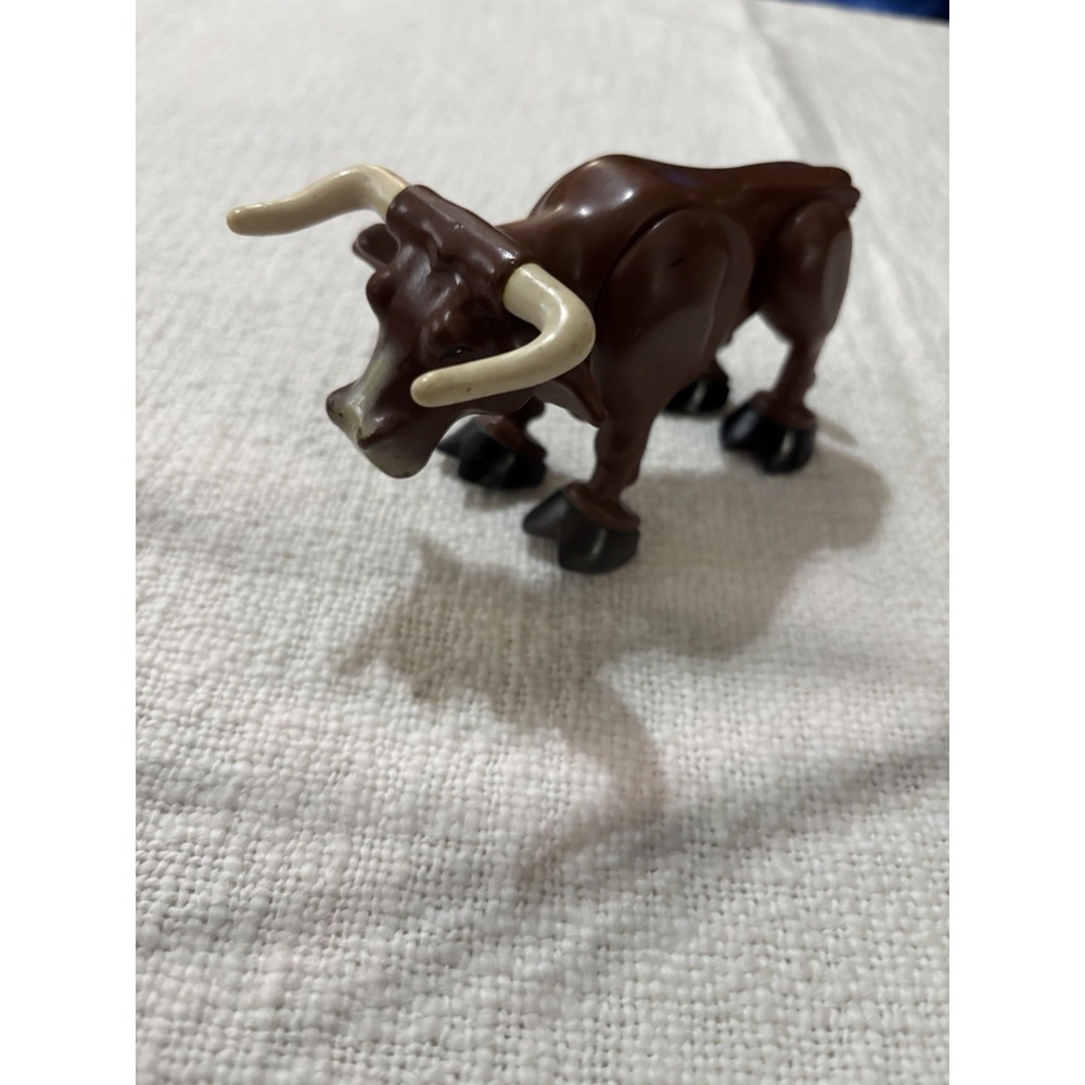 Fisher Price Husky Helpers Longhorn Steer Cow Bull Farm Animal Figure VTG 1980